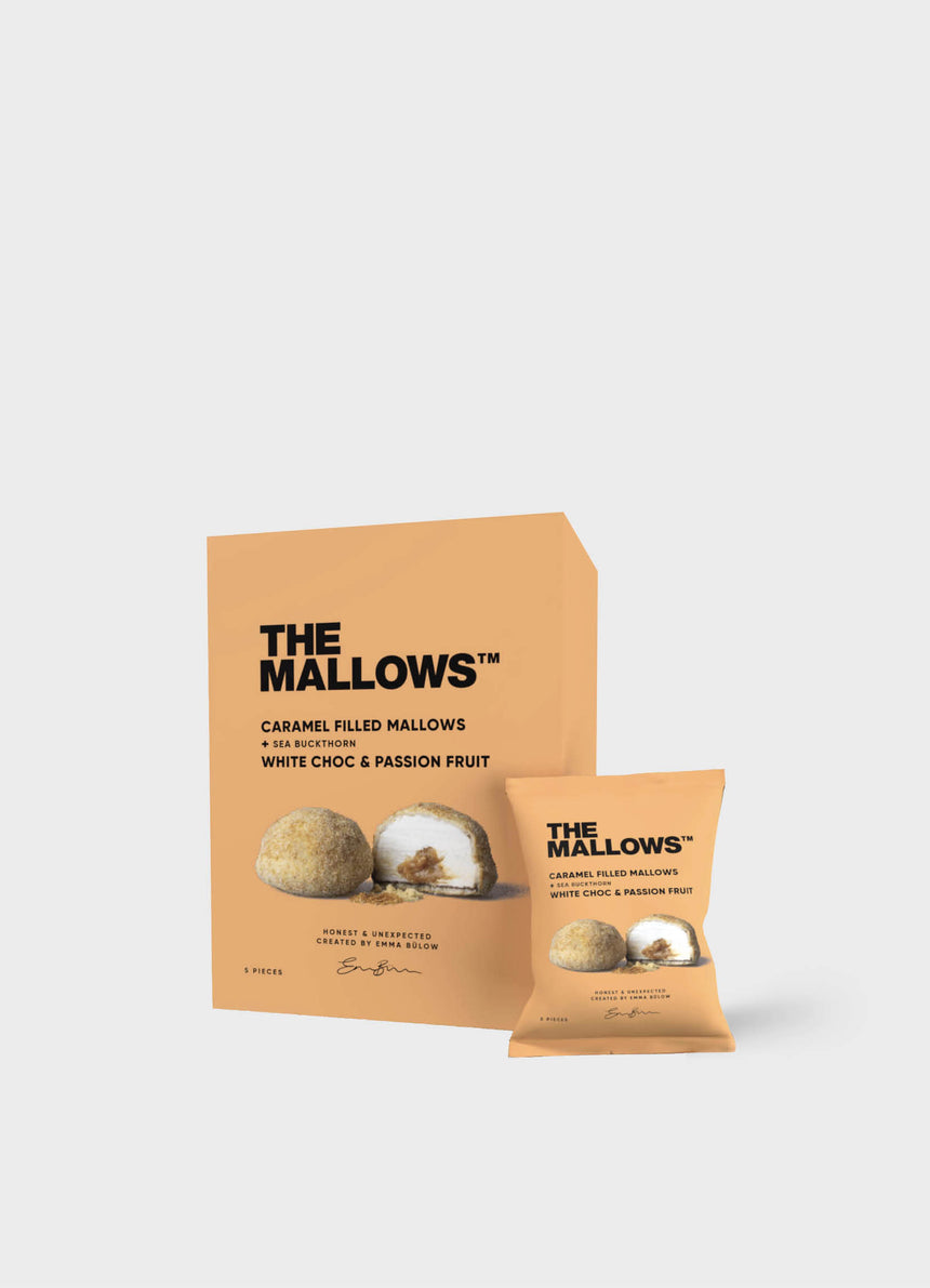 Caramel Filled Mallows + White Chocolate, Passion Fruit & Sea Buckthorn