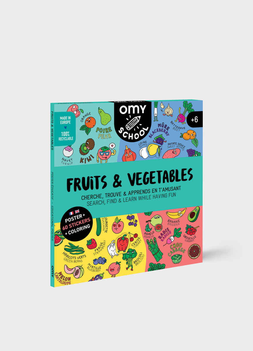 Fruits and vegetable Sticker Poster
