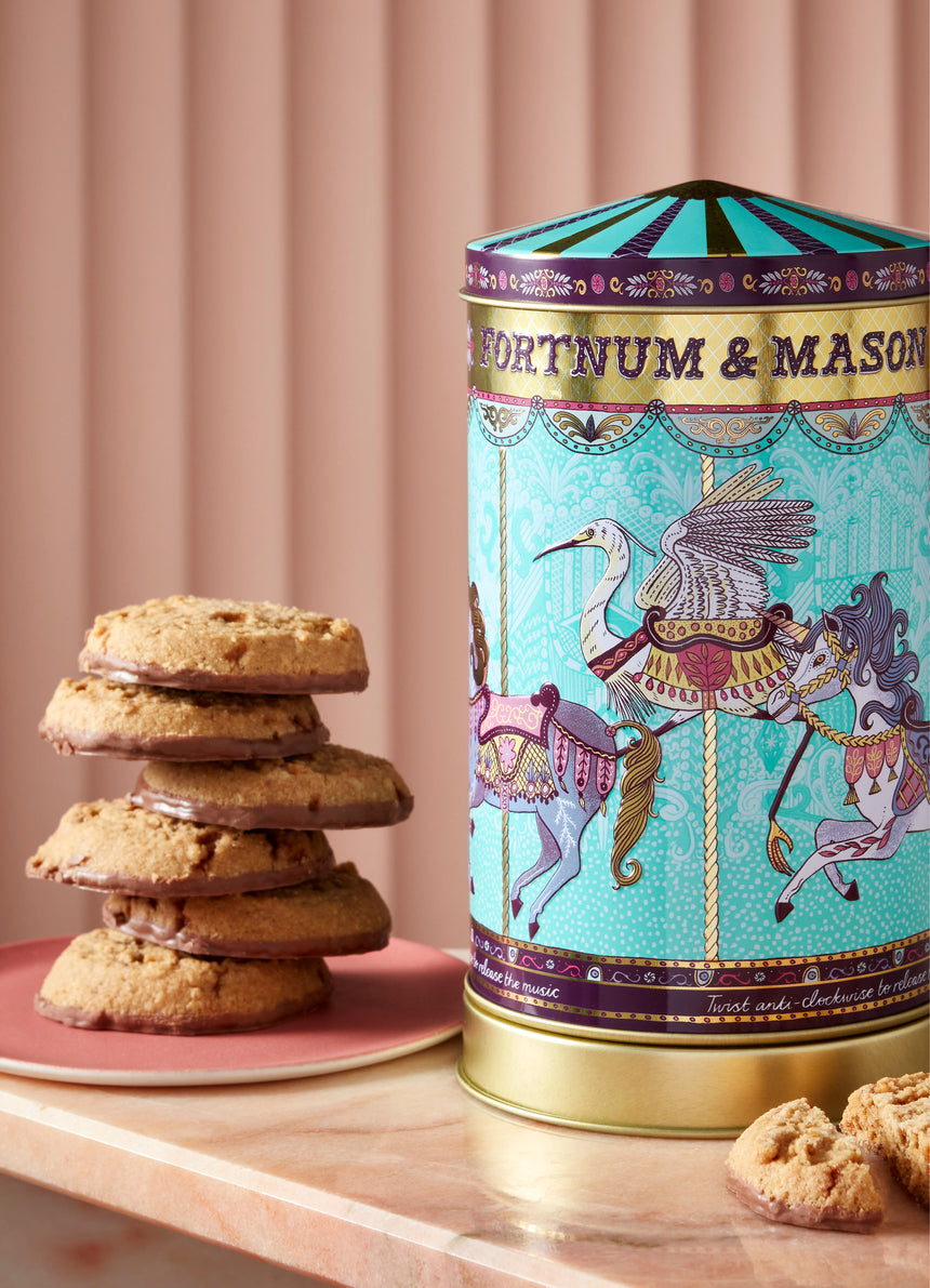 Mini Merry Go Round Musical Biscuit Tin, 150g