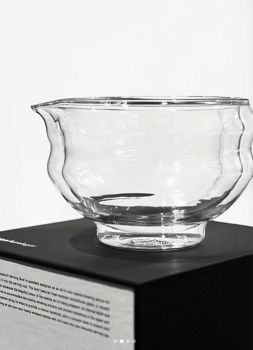 Glass Katakuchi Matcha Serving Bowl With Pouring Spout