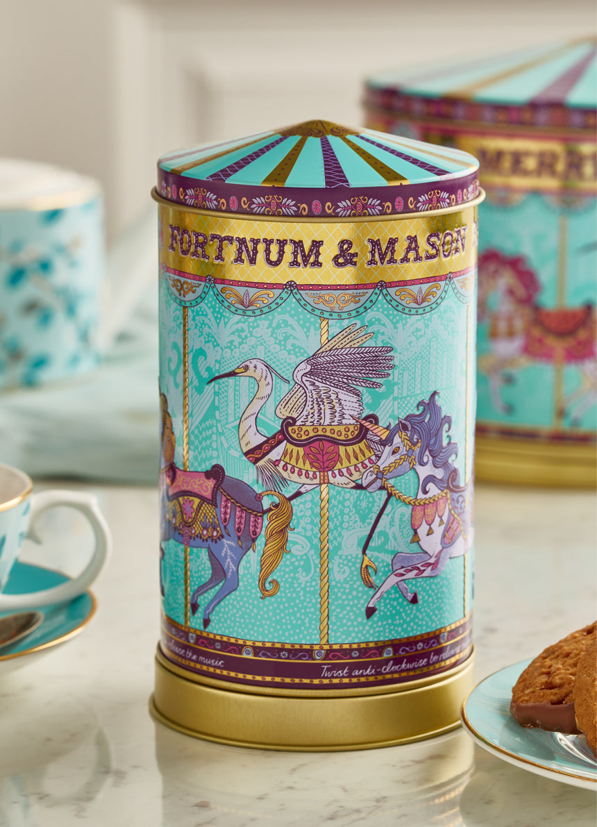 Mini Merry Go Round Musical Biscuit Tin, 150g