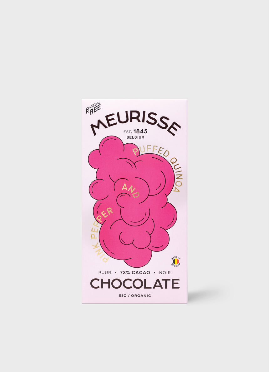 MEURISSE - Dark Chocolate with Puffed Quinoa & Pink Pepper